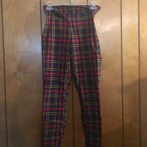 Size 4 Time and True Women’s Red Plaid Four Way Stretch Skinny Pants